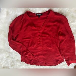 Express Red Elegant Woman Shirt, Size Medium